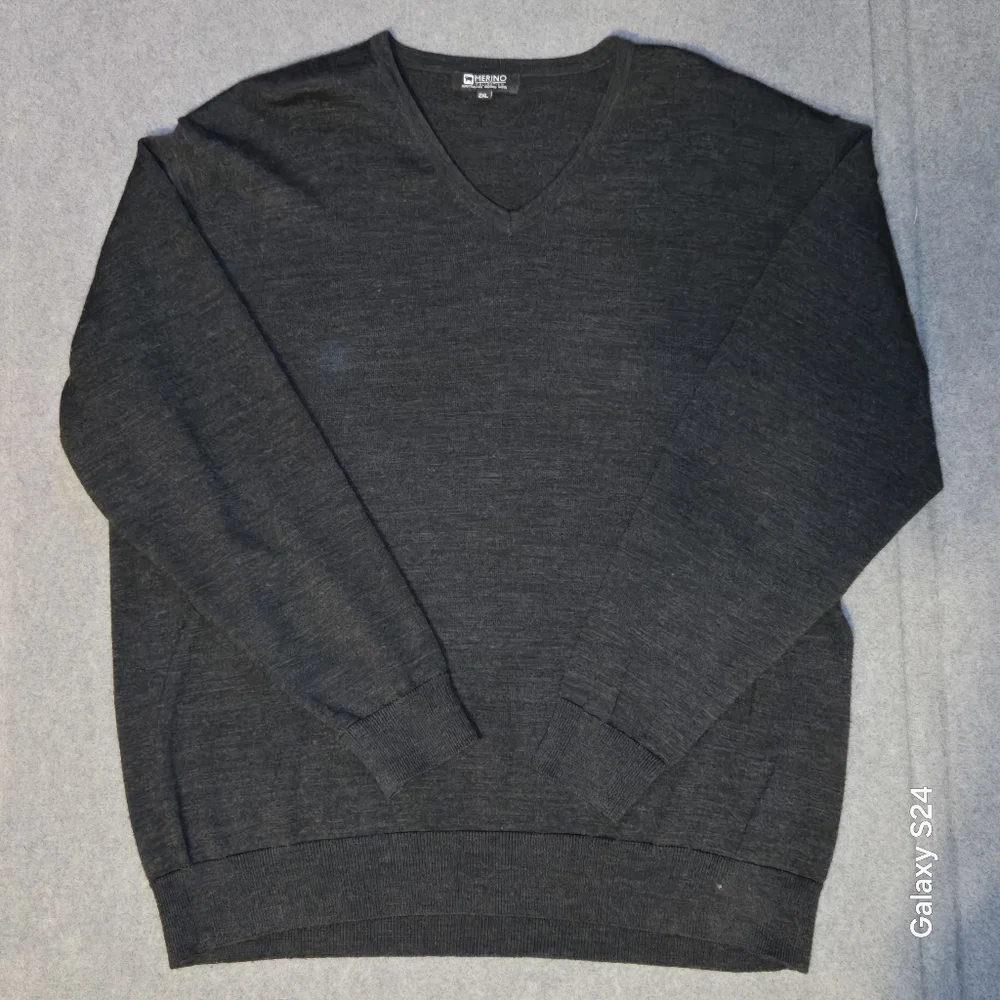 Merino Collection Men’s 2XL‎ Black Sweater 100% Australian Merino Wool V neck